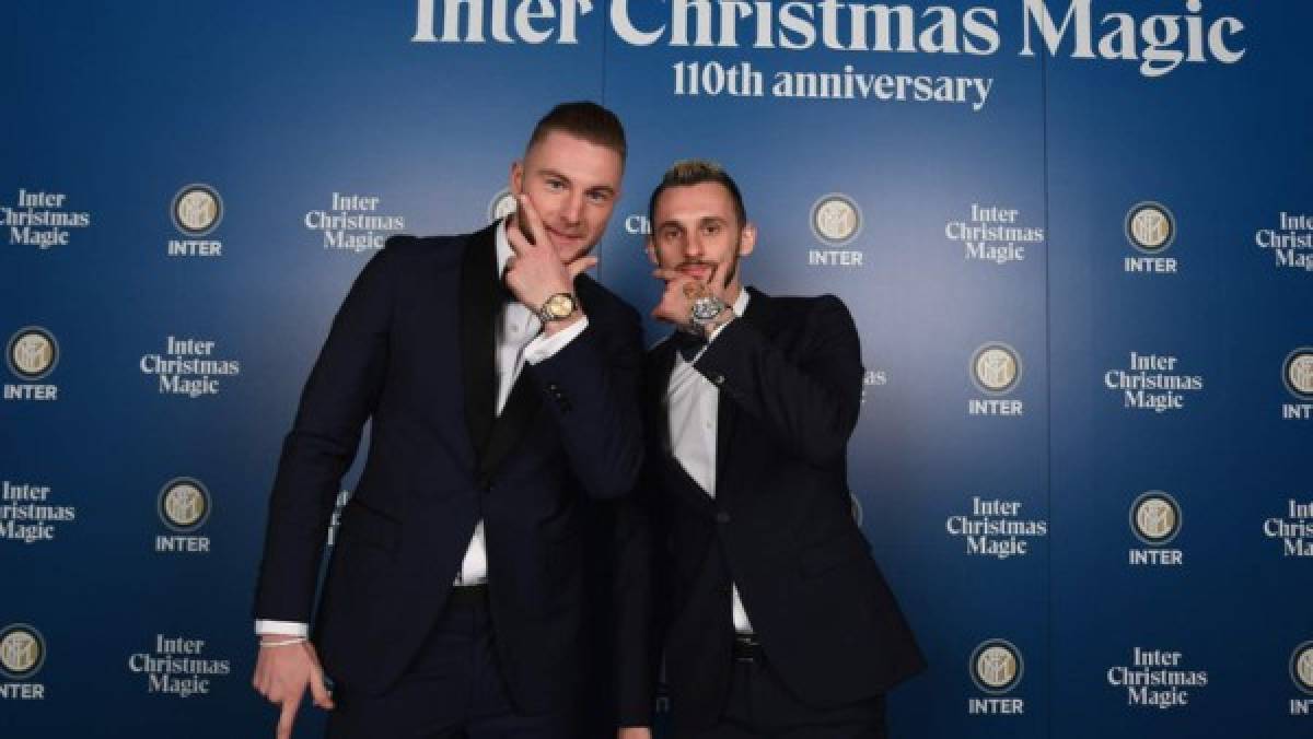 ¡De lujo! David Suazo junto a Icardi en la fiesta de Navidad del Inter de Milán
