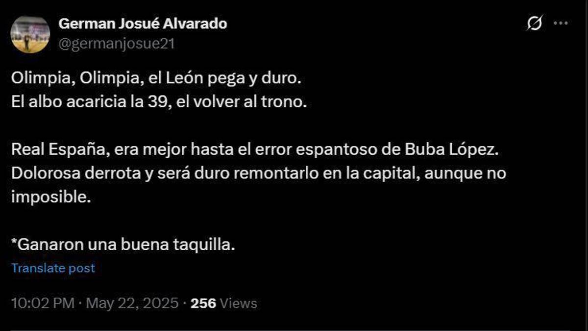El León acaricia la 39: la prensa señala al culpable de la derrota de Real España y elogian a Olimpia tras la remontada