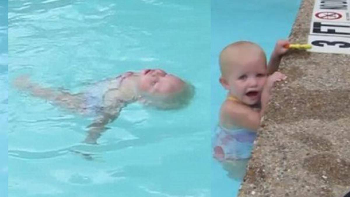 VIDEO: Bebé causa furor por su habilidad en natación