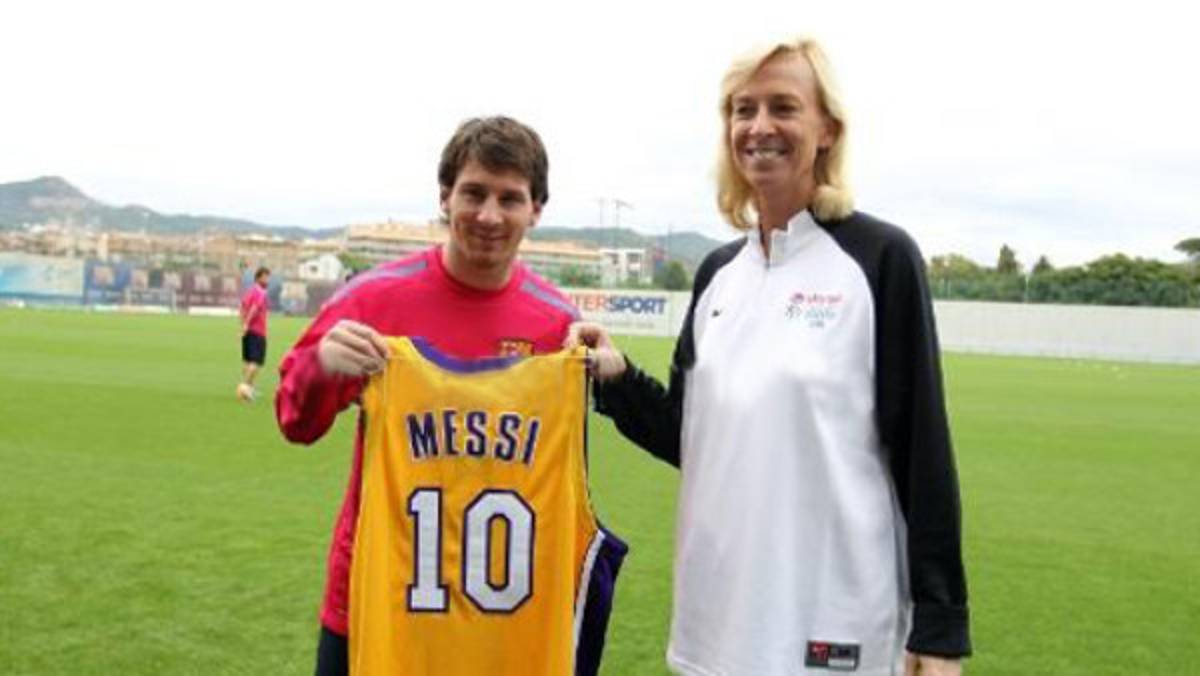 Messi, fans de Los Ángeles Lakers