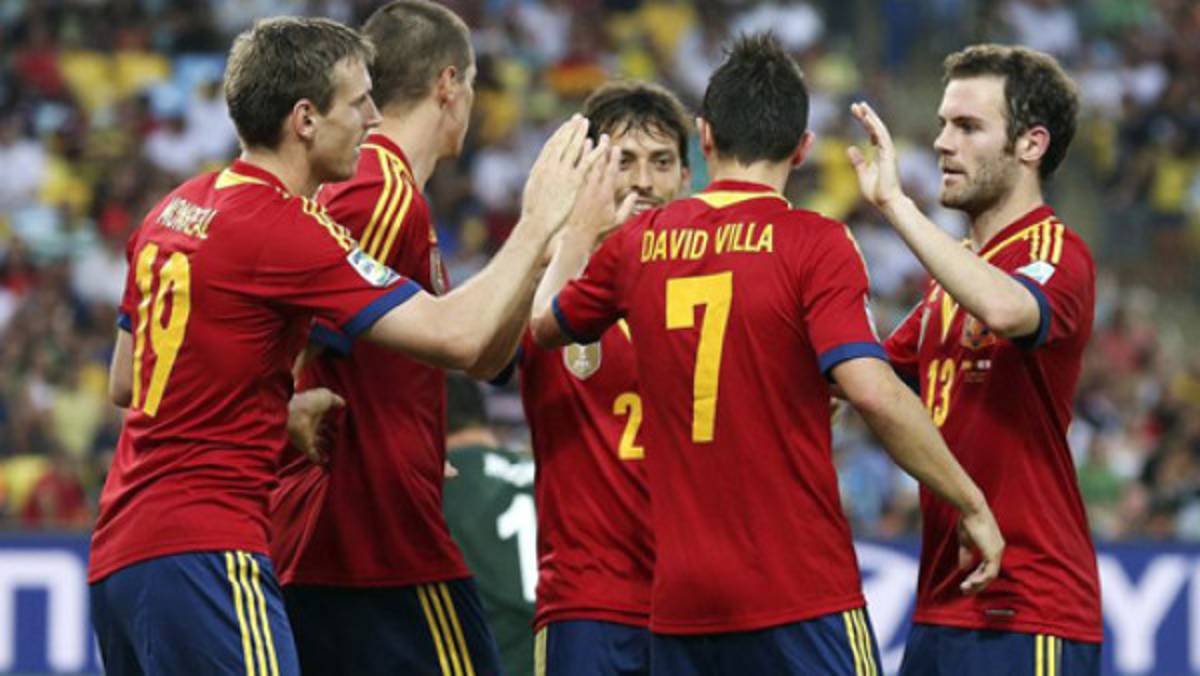 España firma la mayor goleada en la Copa Confederaciones