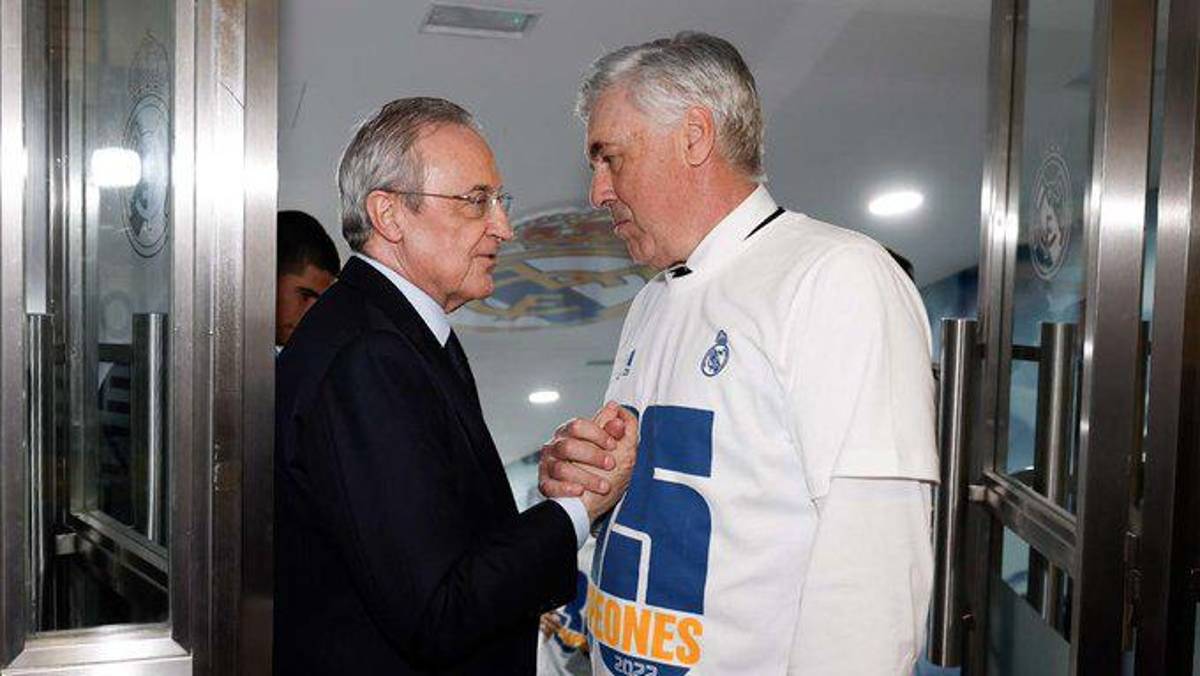 Nuevas fotos del festejo del Real Madrid: Regalo especial para Ancelotti y emotivo abrazo de Florentino Pérez con Marcelo