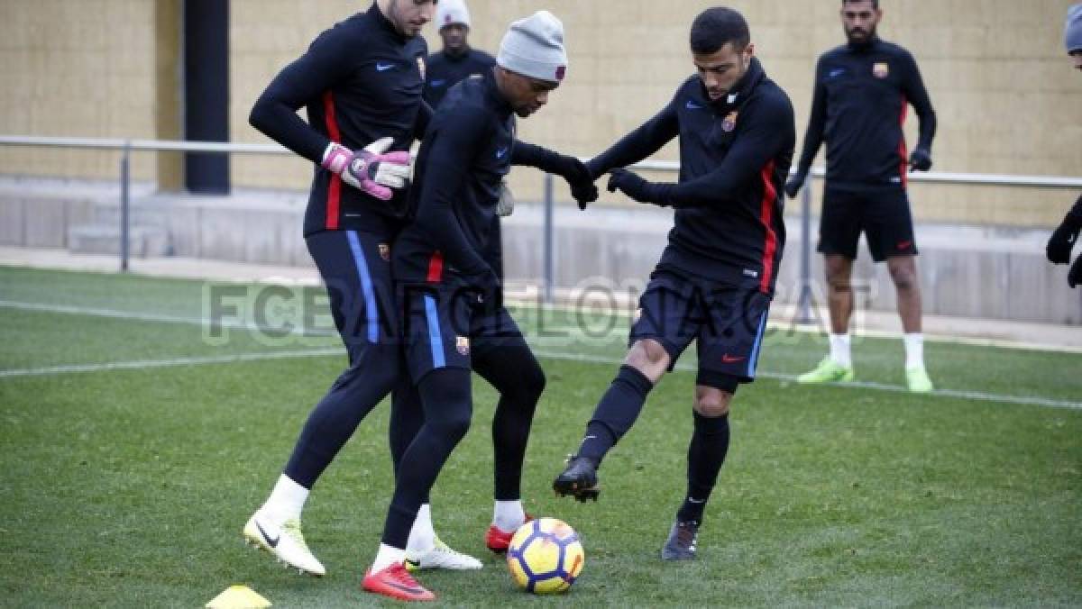 Choco Lozano entrena con el primer equipo del Barcelona en la semana del clásico
