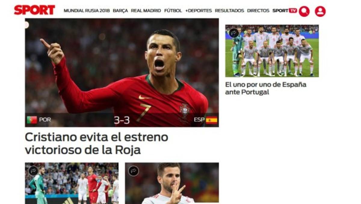 Prensa mundial se rinde a Cristiano Ronaldo tras maravilloso debut en Rusia 2018