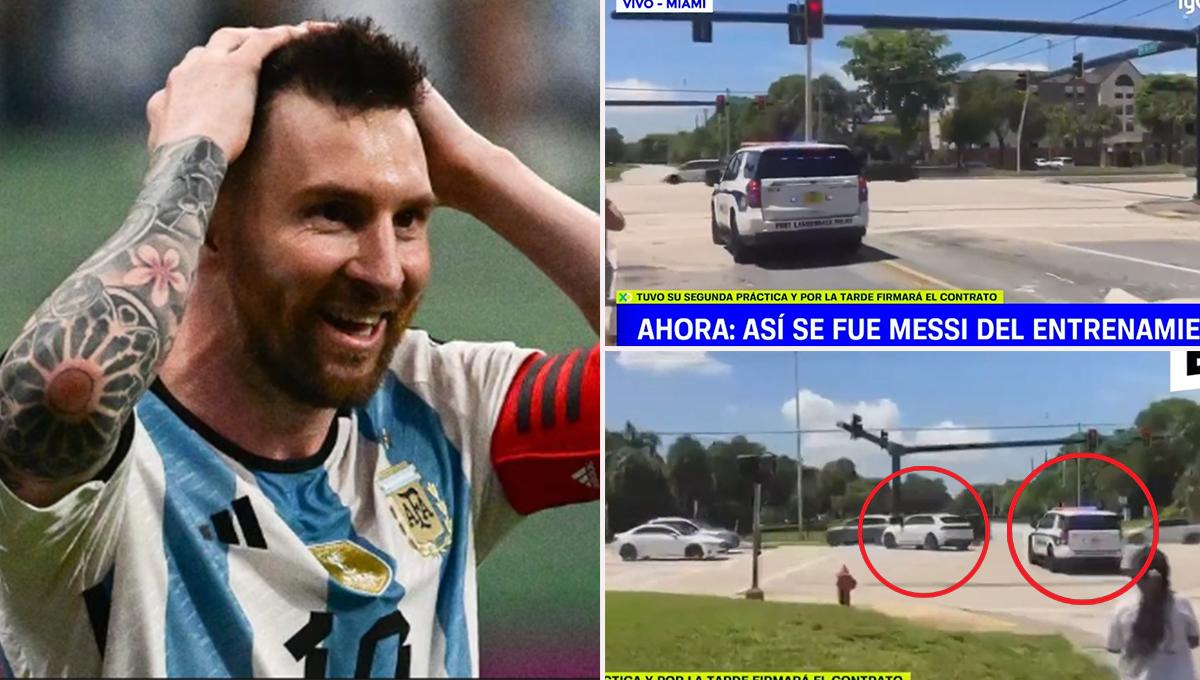 ¿Su primera multa? Messi salió del entrenamiento del Inter Miami, se cruza un semáforo en rojo... ¡y casi choca!
