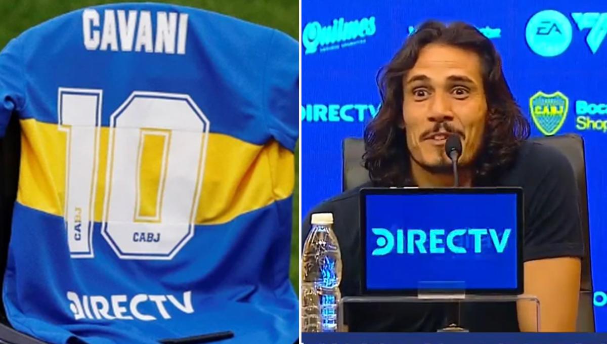 La presentación de Cavani con Boca Juniors en La Bombonera: brutal recibimiento y acompañado de su novia