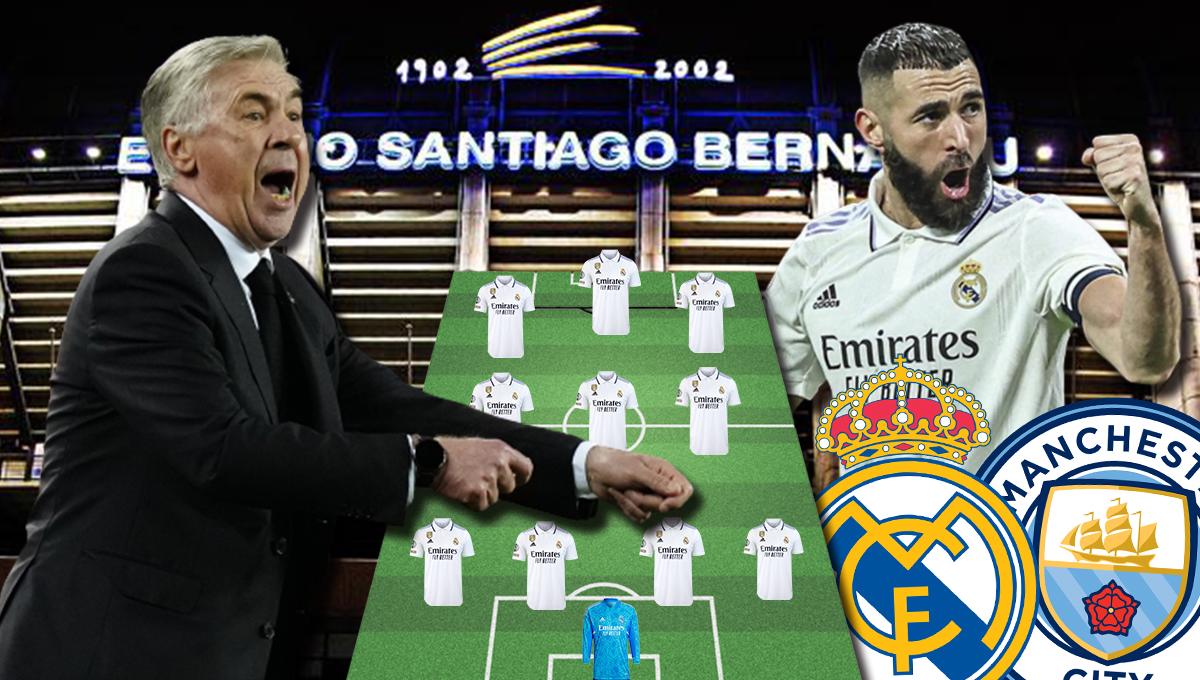 ¡Una sensible baja! La alineación del Real Madrid para castigar al Manchester City en el Bernabéu por la Champions League