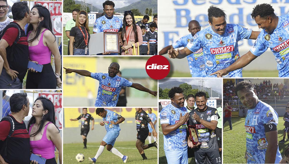 Así fue el homenaje a Carlos Pavón: marcó dos goles, Dani Turcios con su bella novia y las risas con Rambo y Tyson