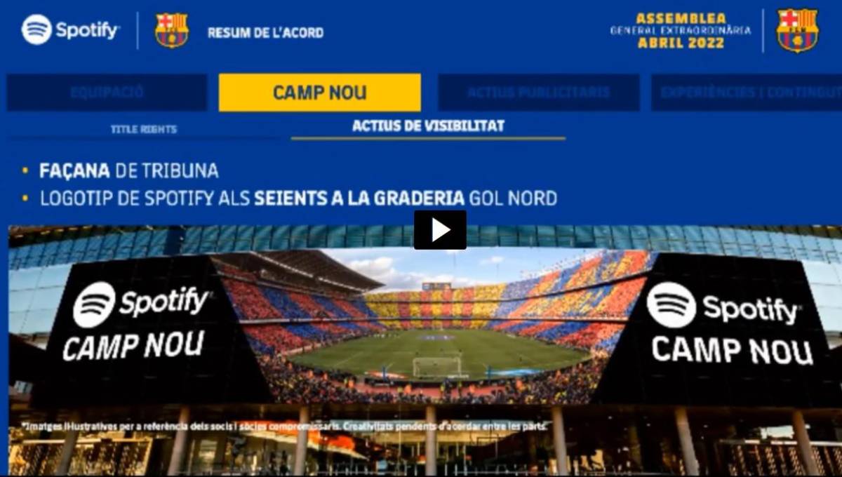 El Barcelona desvela cómo lucirá el nuevo Camp Nou tras el acuerdo con Spotify; y presenta también su camiseta