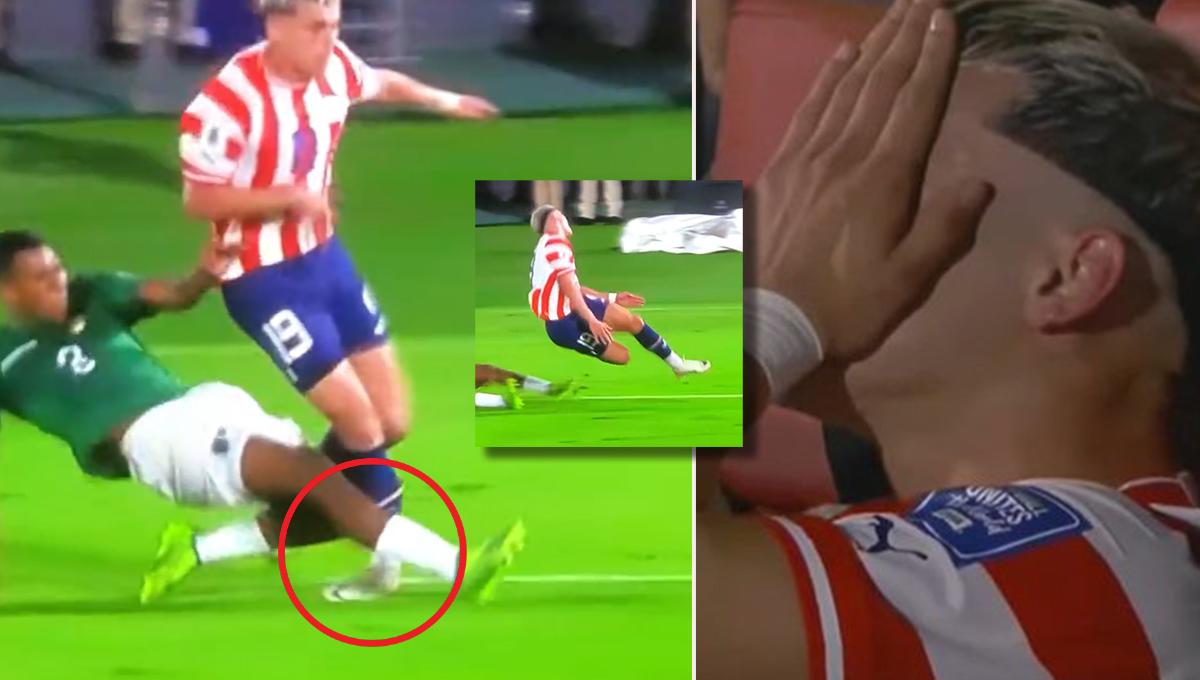 La terrible lesión en el Paraguay-Bolivia: abandonó el partido y se fue llorando por el dolor