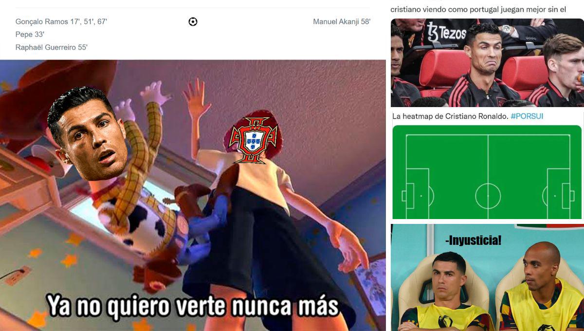 Cristiano Ronaldo es víctima de los memes por ser suplente y no meter gol en la paliza de Portugal a Suiza en el Mundial