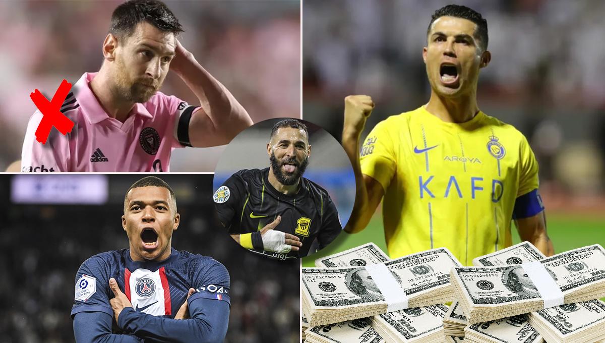 Cristiano Ronaldo bajó a Messi y recupera el trono: los 11 futbolistas mejor pagados del 2023