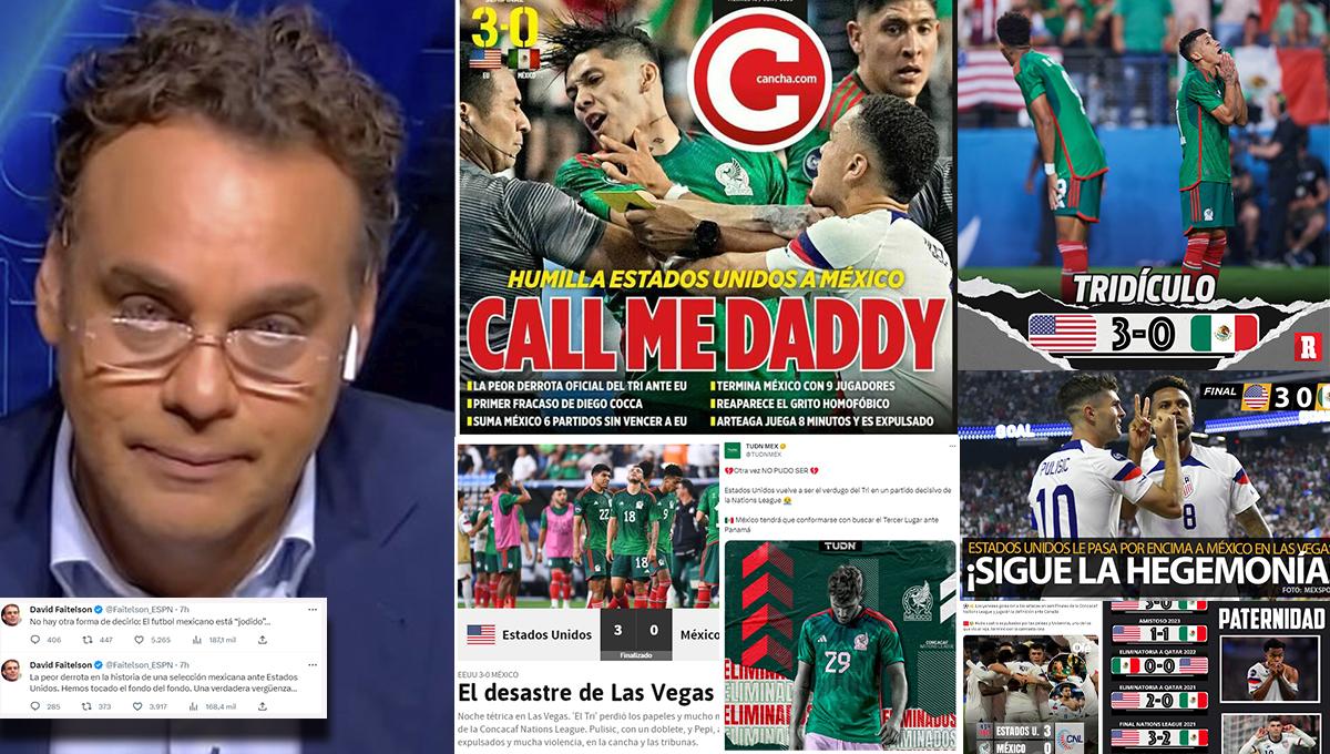 “Tridículo” y “Terrible, un desastre”: Faitelson y prensa mexicana explotan por el papelón contra Estados Unidos en la Liga de Naciones Concacaf