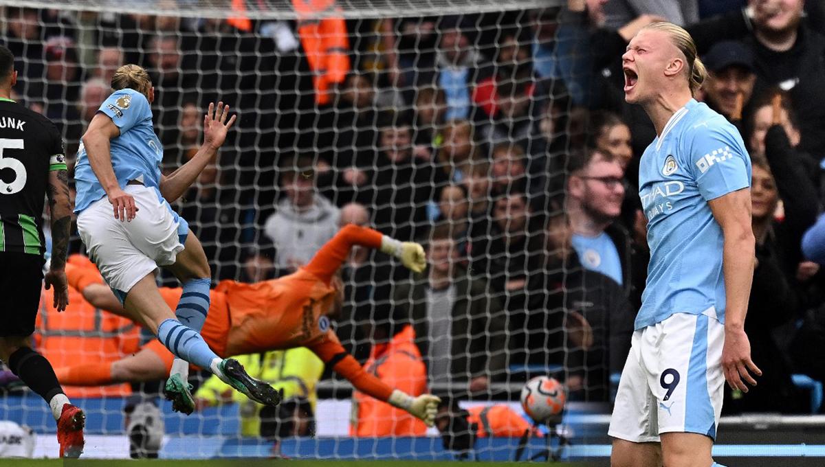 Haaland rompe la sequia en la apretada victoria del Manchester City sobre el Brighton en la Premier League