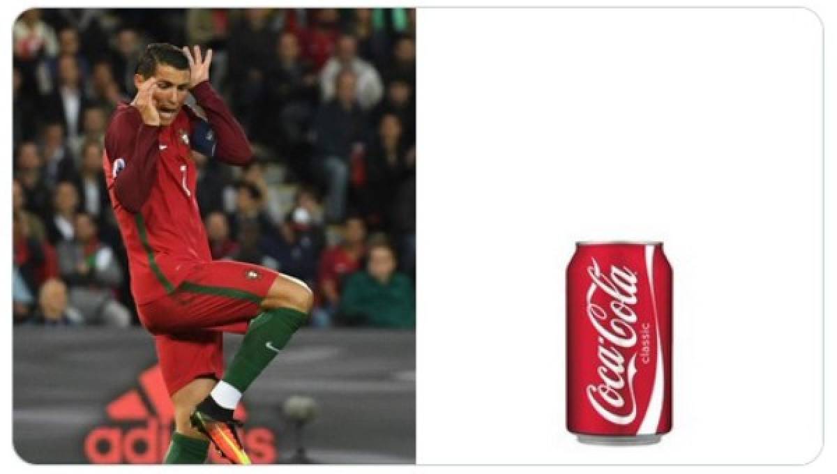 Los memes del rechazo de Cristiano Ronaldo a famosa gaseosa y por su doblete con Portugal