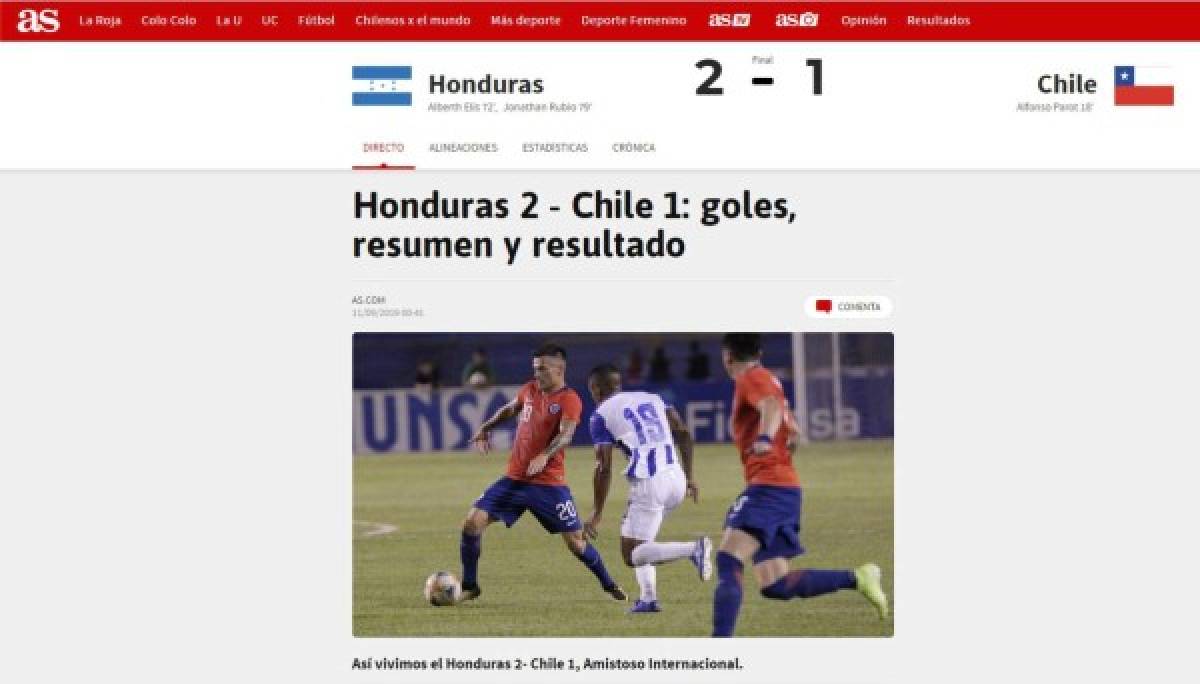 ¡Molestos! Estos dicen los medios de Chile luego de caer ante Honduras en el Olímpico