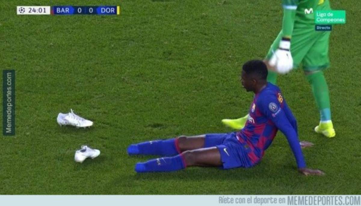 Los memes del Barcelona-Dortmund donde destrozan a Dembelé por su nueva lesión