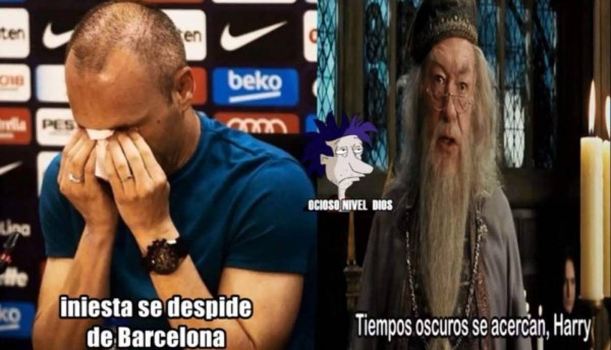 Los mejores memes de Iniesta y su adiós del Barça donde hacen pedazos a Messi