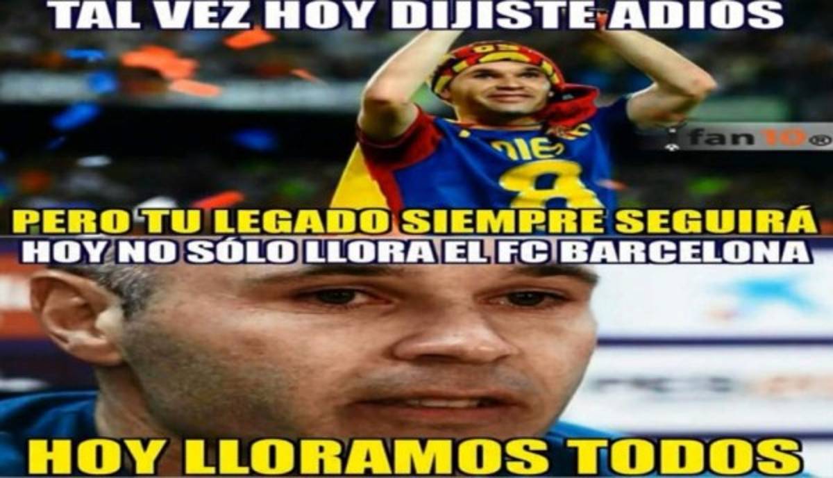 Los mejores memes de Iniesta y su adiós del Barça donde hacen pedazos a Messi