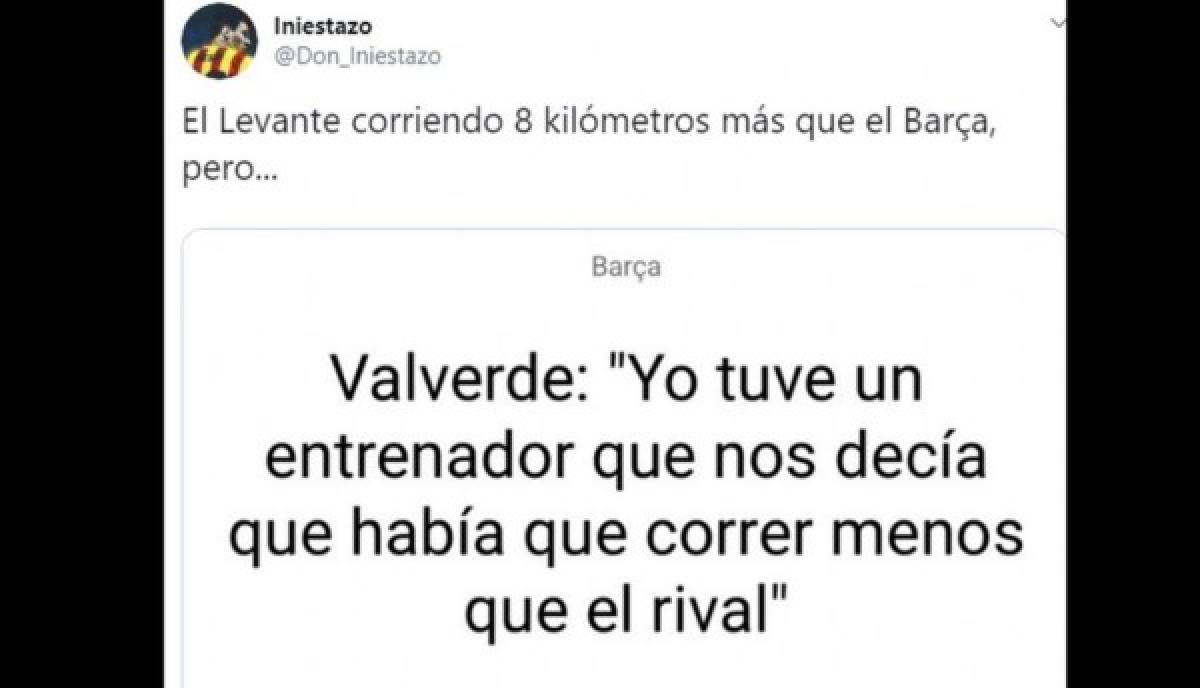 Barcelona y Ernesto Valverde, víctimas favoritas de los memes tras dejarse remontar contra el Levante