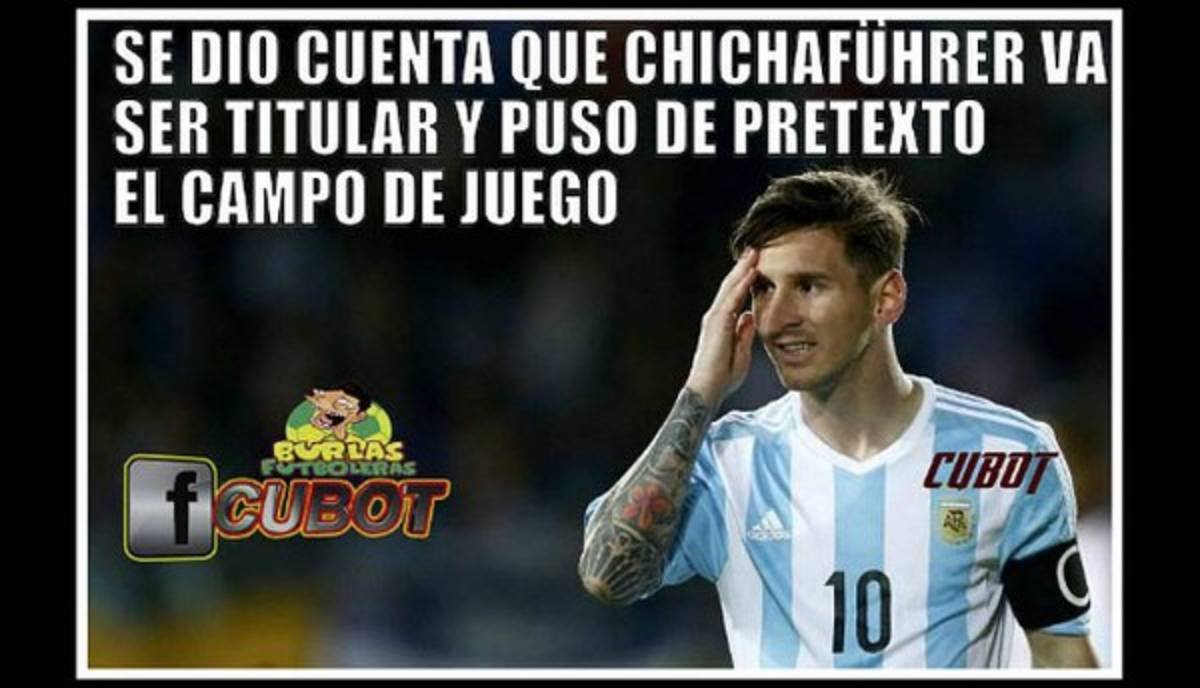Chicharito y Messi, protagonistas en memes del México-Argentina