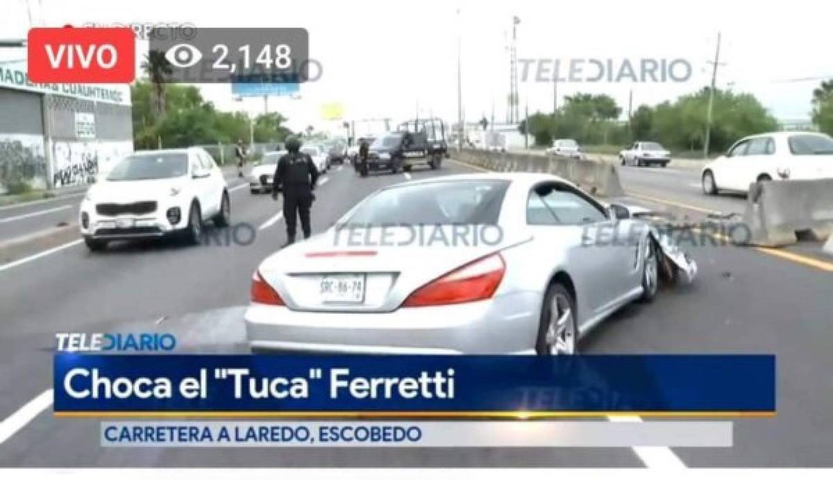 ¡Qué susto! Tuca Ferretti se accidenta y destruye su lujoso Mercedes Benz
