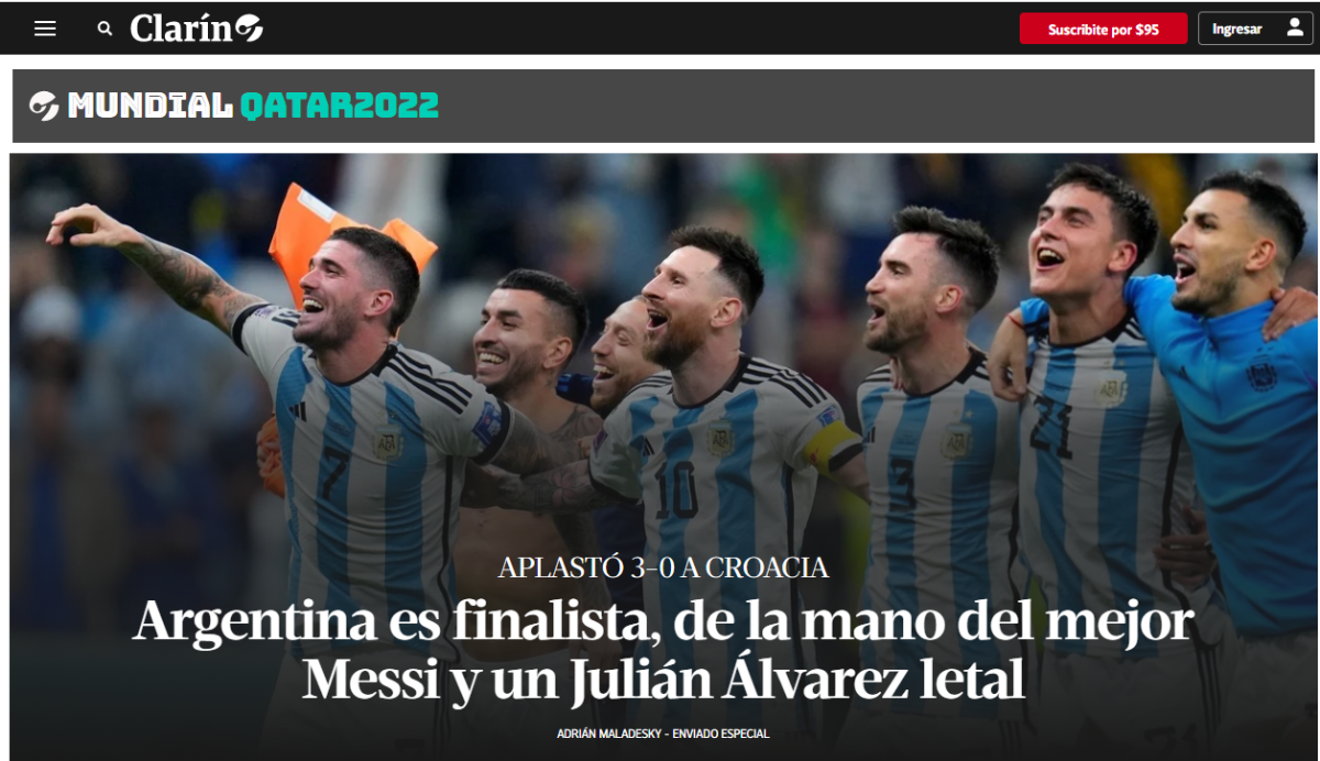 El mundo rendido ante “un marciano llamado Messi”: medios piden “vestir” a Leo tras exhibirse en el Argentina - Croacia