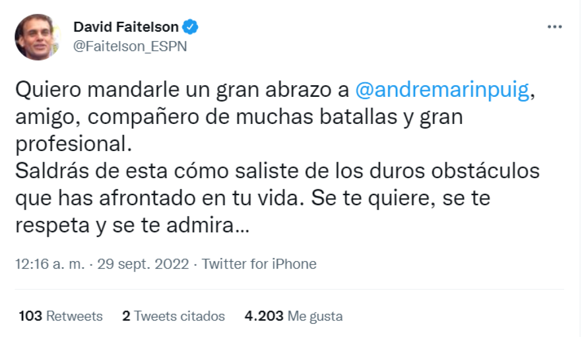 La decisión que tomó Fox Sports con André Marín tras sufrir una enfermerdad que le cambió la apariencia; Faitelson reacciona