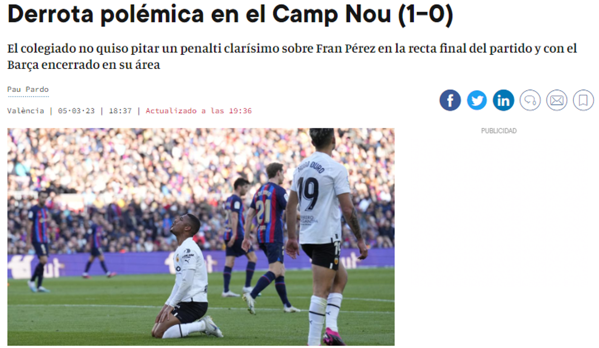 Así amanece la prensa española tras el polémico triunfo del Barcelona: “Robo, VARgüenza, el árbitro no quiso pitar un penal clarísimo”