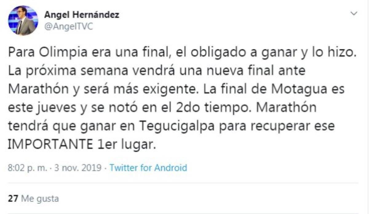 Lo que se dijo en redes sociales tras la victoria de Olimpia ante Motagua