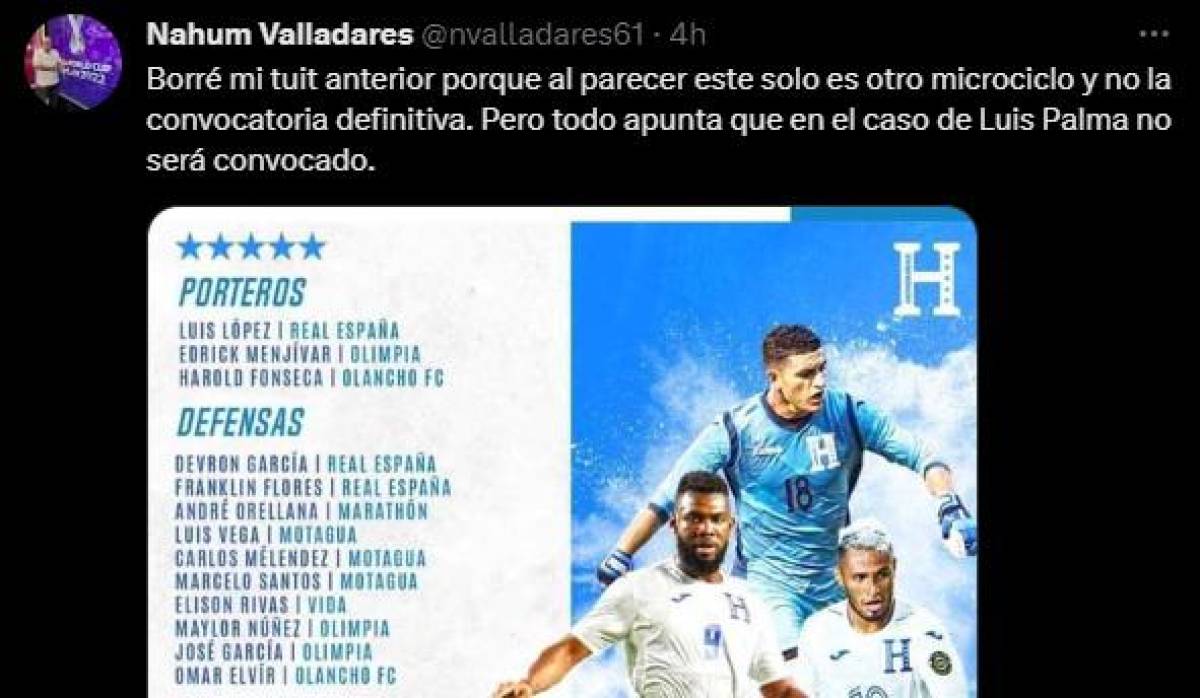 ”¿Y Luis Palma?”: Prensa de Honduras reacciona a la penúltima convocatoria de Diego Vázquez de cara a la Copa ORO