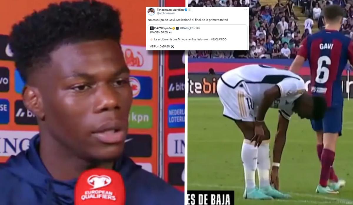 ¿Fue culpa de Gavi? Tchouaméni se pronuncia sobre la fractura que sufrió en el Clásico español