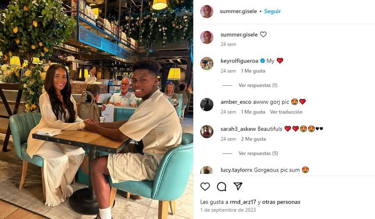 Keyrol, hijo de Maynor Figueroa, presume a su bella novia Gisele en las redes sociales: “Mi amor”