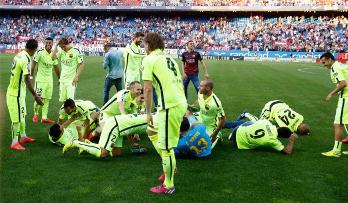Barcelona campeón de la liga española tras vencer 1-0 a Atlético de Madrid