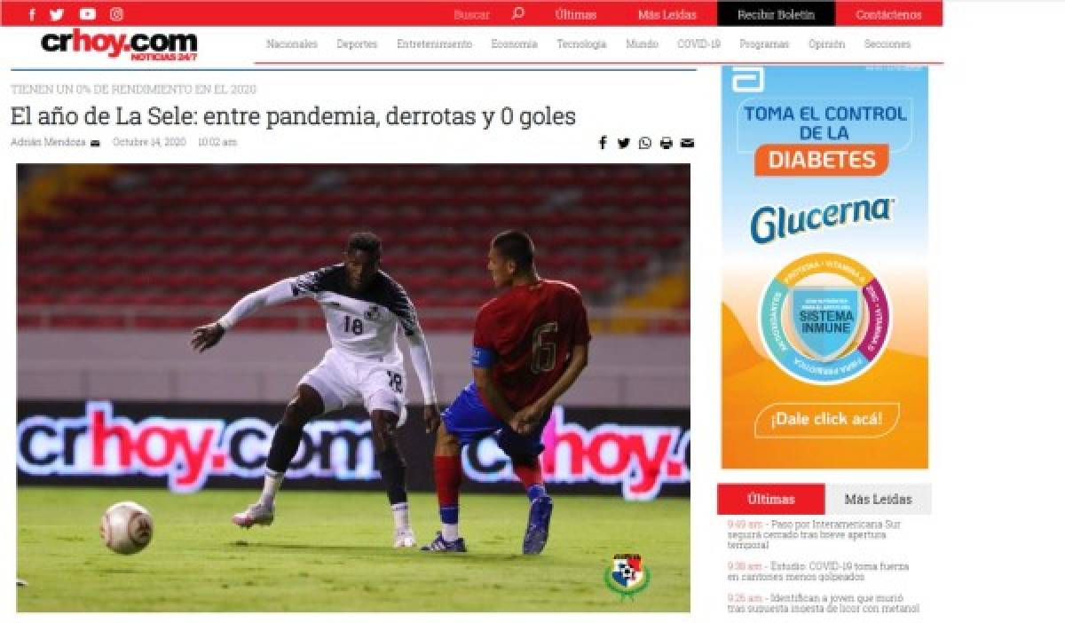 ¡Reprobados y vergüenza! La prensa de Costa Rica se pone dura tras la derrota contra Panamá