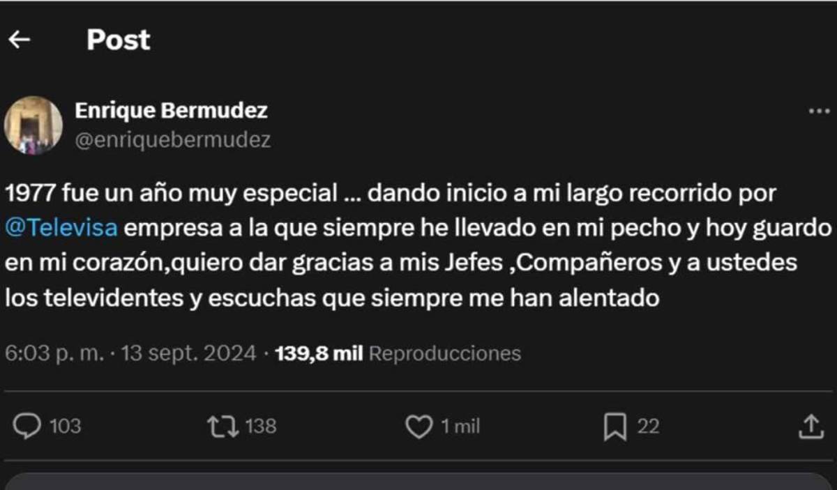 El motivo por el que ‘Perro’ Bermúdez anunció su salida de Televisa tras 50 años y advierte: “Eso nunca lo verás”