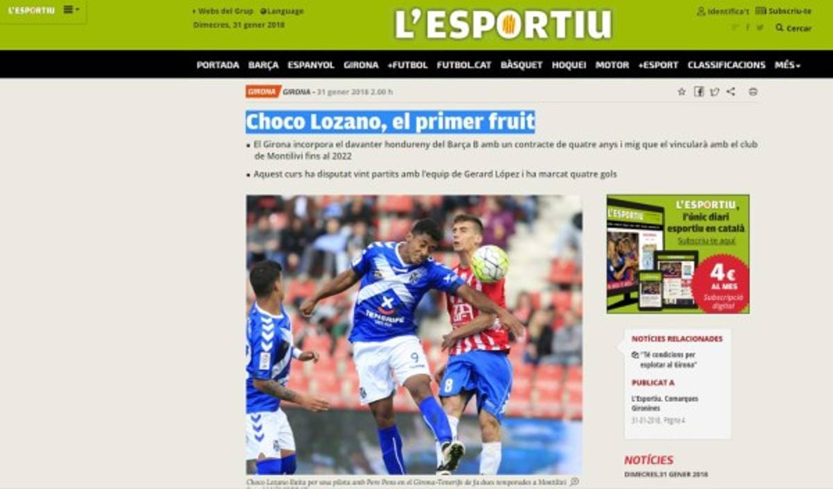 Así le hacen portadas a 'Chocogol' en España tras fichar por el Girona