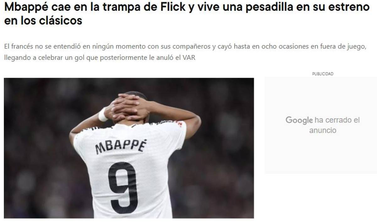 Barcelona destrozó al Real Madrid en el Clásico y así amanece la prensa: “Mbappé cayó en la trampa de Flick”