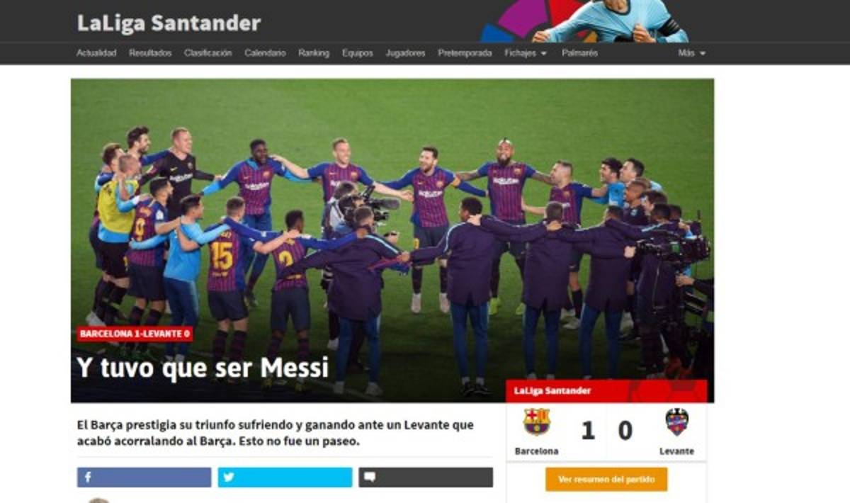 La prensa internacional se rinde a Messi y el Barcelona tras su dominio en España  