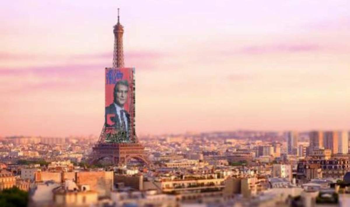 Barcelona: Laporta coloca un cartel gigante frente al Bernabéu y las redes estallan con memes