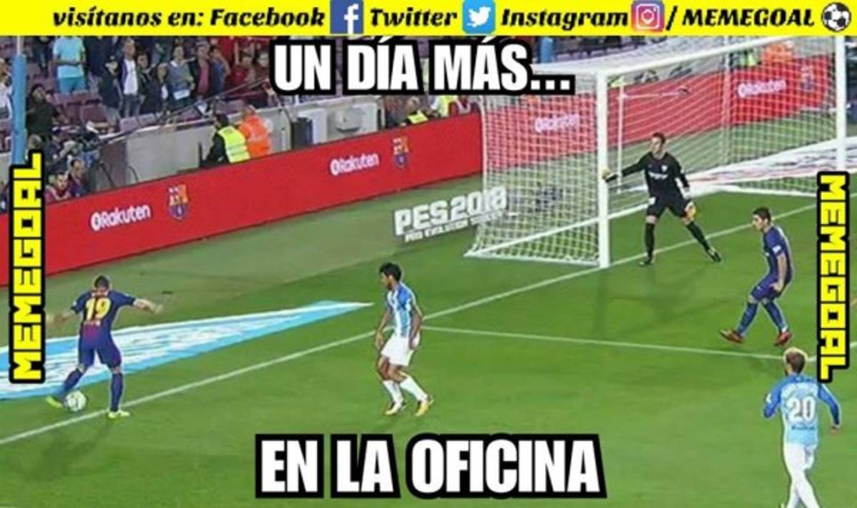 ¡Terribles! Los memes destrozan al Barcelona por un gol ilegal ante el Málaga
