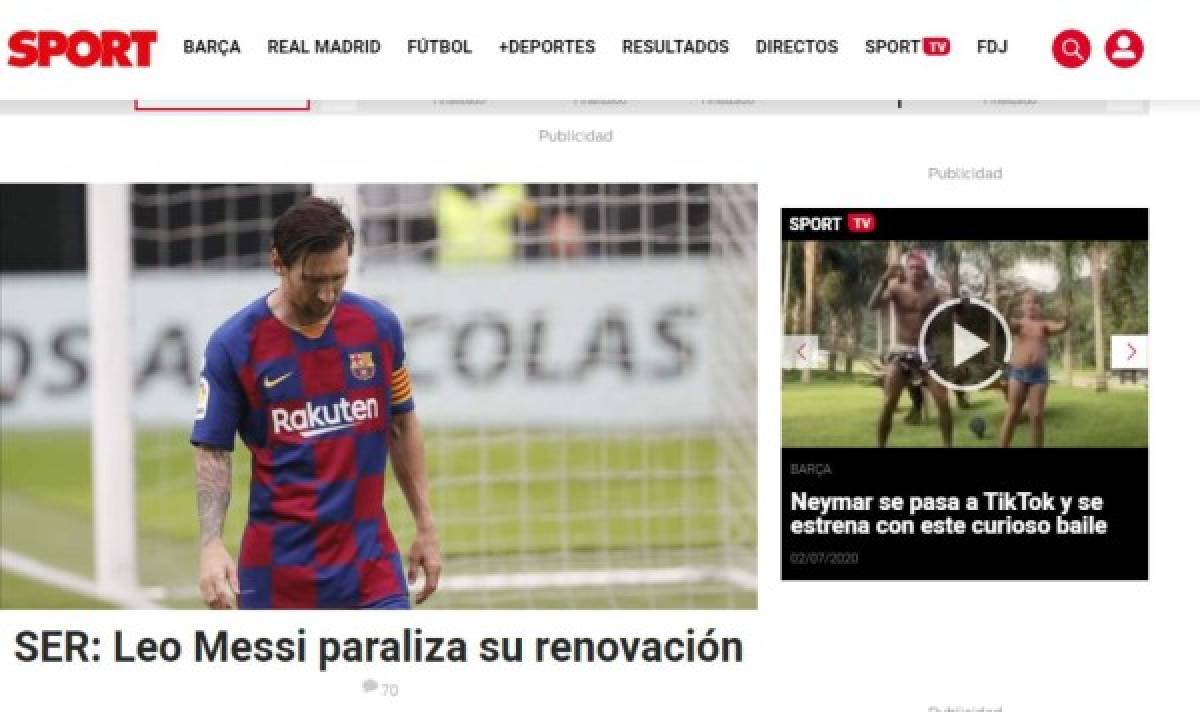 Las portadas en el mundo por la posible salida de Lionel Messi del FC Barcelona