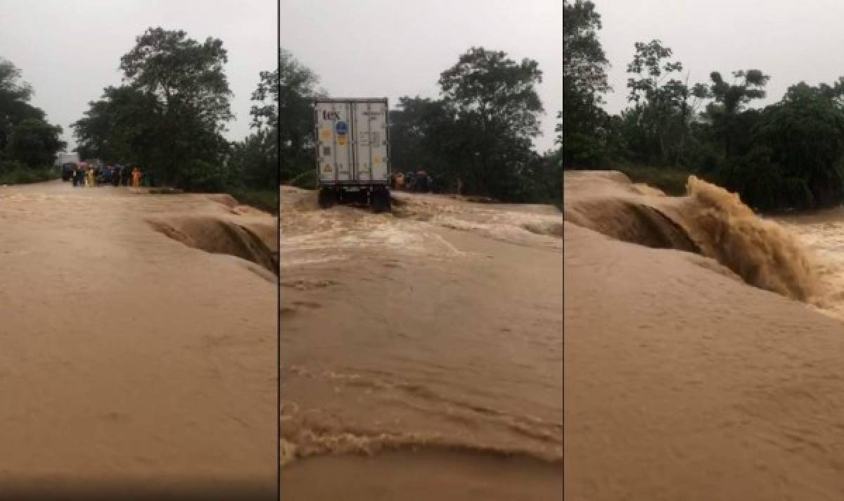 ¡Puentes derrumbados, desbordes y deslizamientos! Huracán Eta sigue causando daños en Honduras
