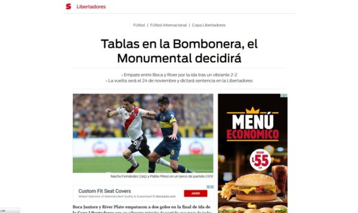 ¿River campeón? La guerra de portadas en el mundo tras la ida Boca Juniors - River Plate
