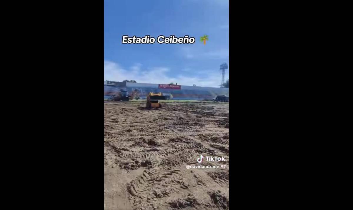 Así avanzan los trabajos de cambio de grama en el estadio Municipal Ceibeño ¿Cuánto es la inversión?