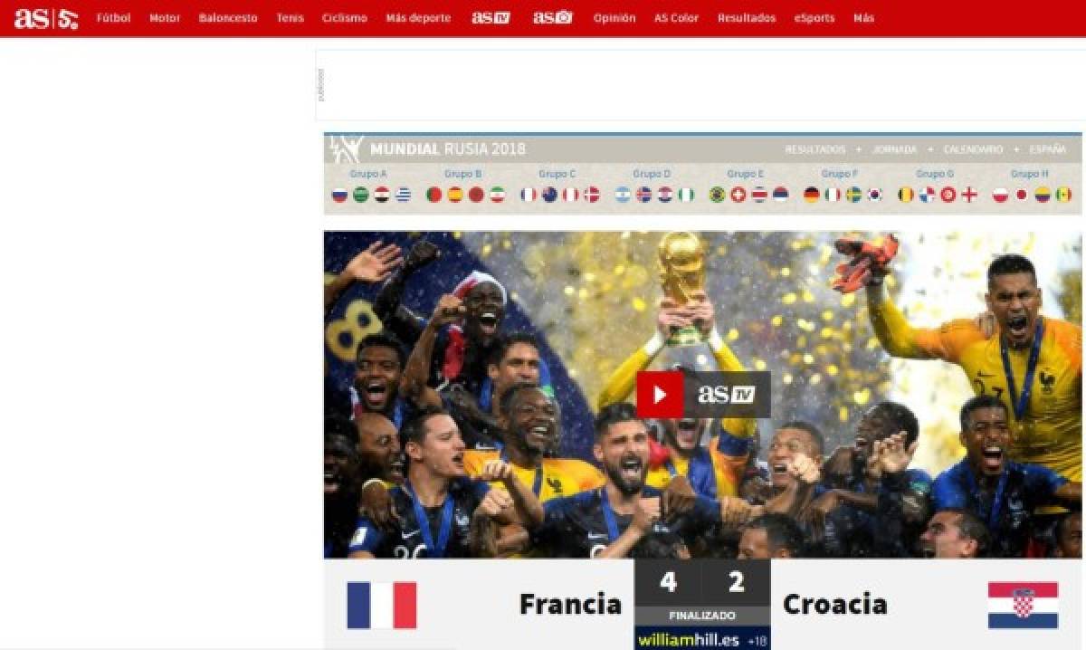 PORTADAS: Así titulan los diarios tras que Francia se corone campeón del mundo