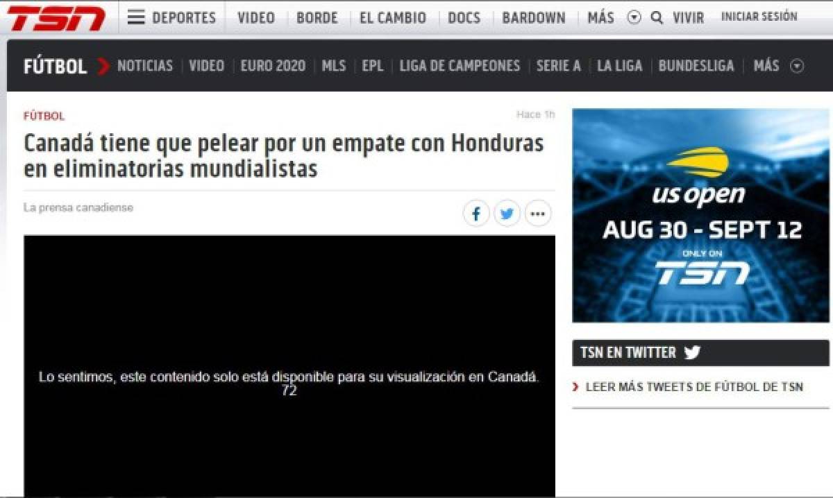 ¡Lamento canadiense! Lo que dice la prensa internacional tras el empate de Honduras ante Canadá en Toronto