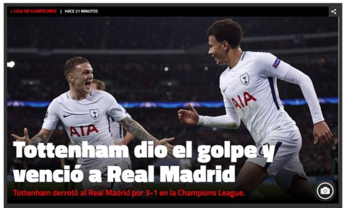 ¡CRISIS! Así reacciona la prensa mundial tras la dura derrota del Real Madrid ante el Tottenham