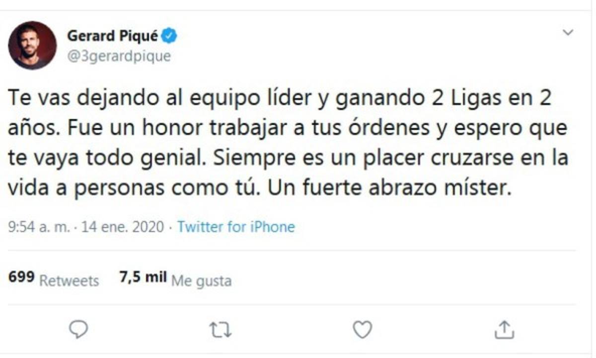 Los cracks del Barcelona que se despidieron de Valverde en redes; a dos jugadores 'les gustó' su salida