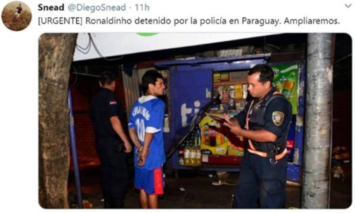 Ronaldinho, víctima favorita de los memes tras su detención en Paraguay por usa papeles falsos  